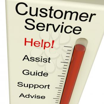 Customer Service Help Monitor Shows Assistance Guidance And Support