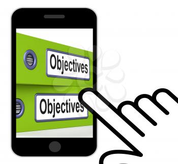 Objectives Folders Displaying Business Goals And Targets