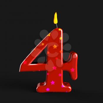 Number Four Candle Meaning Wax Cake Candle Or Birthday Candle