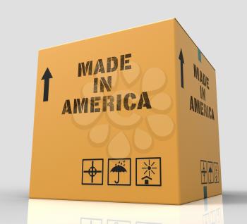 Made In America Box Means The States Production 3d Rendering