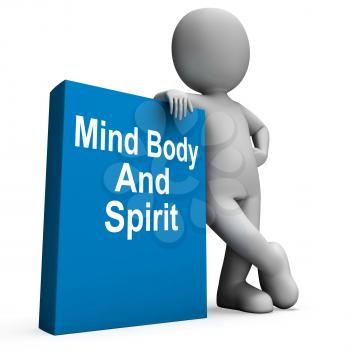 Mind Body And Spirit Book With Character Showing Holistic Books