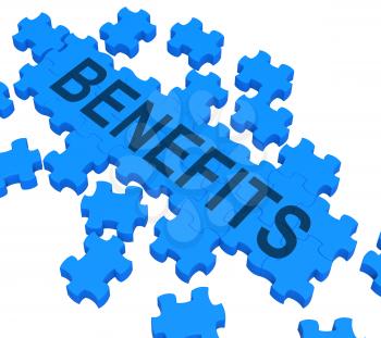 Benefits Puzzle Shows Company Rewards Or Bonus Compensation