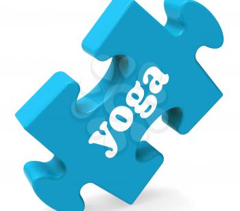 Yoga Puzzle Showing Meditate Meditation And Relaxation