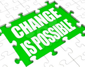 Change Is Possible Puzzle Showing Possibility Of Changing