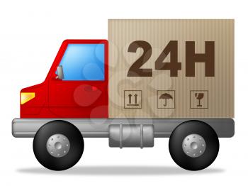 Same Day Delivery Representing Fast Shipping And Vehicle