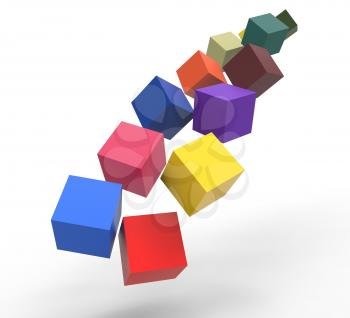 Blocks Falling Showing Action Ideas And Solutions