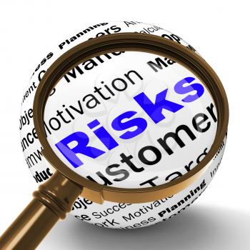 Risks Magnifier Definition Showing Insecurity Threatening And Financial Risks