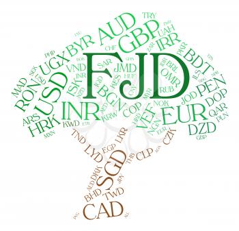 Fjd Currency Showing Fijian Dollars And Forex
