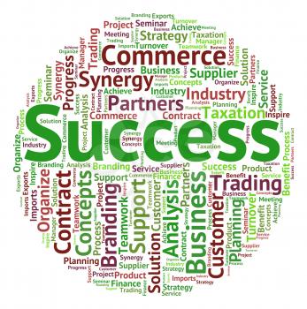 Success Word Showing Triumph Resolution And Victory