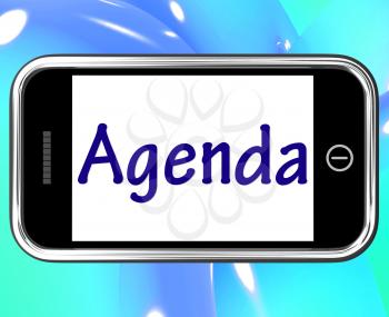 Agenda Smartphone Meaning Online Schedule Or Timetable