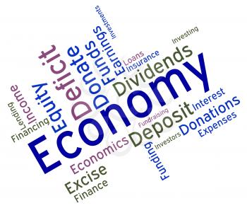 Economy Word Indicating Micro Economics And Economize 