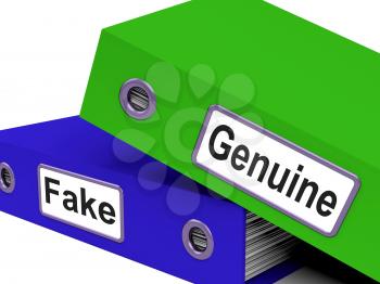 Genuine Fake Showing Organized Organize And Assurance