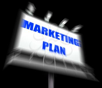 Marketing Plan Sign Displaying Financial and Sales Objectives