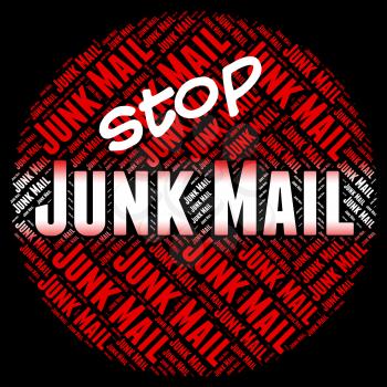 Stop Junk Mail Meaning Warning Sign And E-Mail