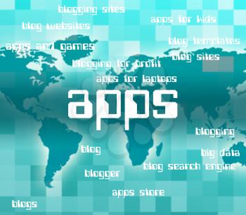 Apps Word Representing Application Software And Text