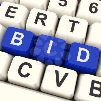 Bid Keys Showing Online Bidding Or Auction
