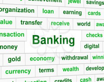 Banking Finances Showing E-Banking Money And Commerce