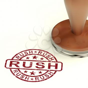 Rush Stamp Shows Speedy Urgent Delivery