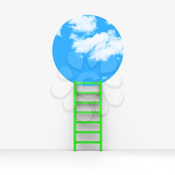 Planning Ladder Representing Upwards Vision And Upward