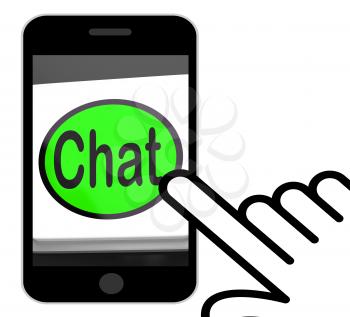 Chat Button Displaying Talking Typing Or Texting