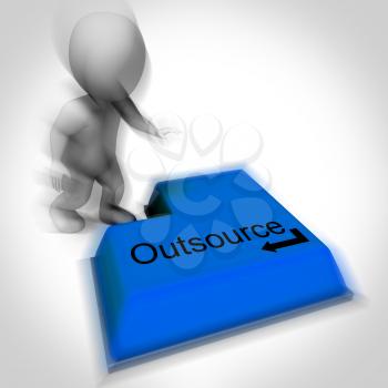 Outsource Keyboard Showing Subcontracting And Hiring Freelancers