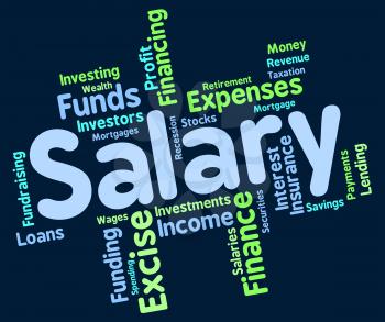 Salary Word Showing Pay Salaries And Earnings 