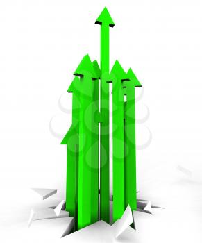 Arrows Up Indicating Success Raise And Progress