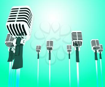 Microphones Micl Showing Music Groups Band Or Singing Hits