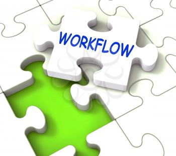 Workflow Puzzle Showing Structure Process Flow Or Procedure