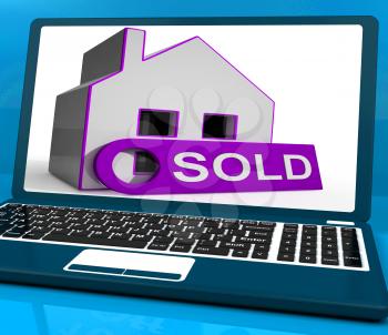 Sold House Laptop Showing Successful Offer Or Auction
