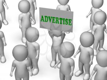 Advertise Board Character Meaning Marketing Strategy Or Business Advertising