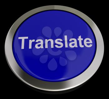 Translate Button In Blue Showing Online Translators