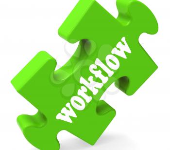 Workflow Puzzle Showing Structure Flow Or Procedure