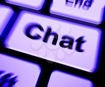 Chat Keyboard Showing Talking Typing Or Texting