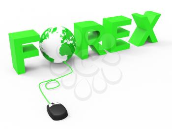 Forex Global Representing World Wide Web And Currency Exchange