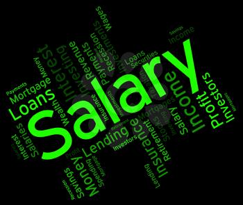Salary Word Representing Pay Salaries And Employees 
