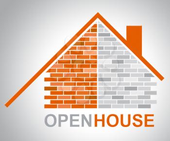 Open House Indicating Real Estate And Realtor