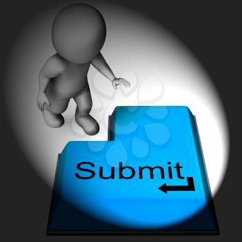 Submit Keyboard Showing Submitting Or Applying On Internet
