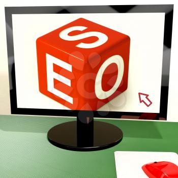 Seo Dice On Computer Showing Online Web Optimization