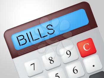 Bills Calculator Indicating Bookkeeping Receipt And Business