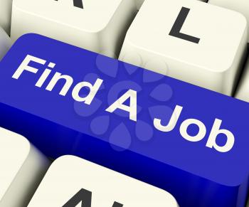 Find A Job Computer Key Shows Work And Careers Search Online