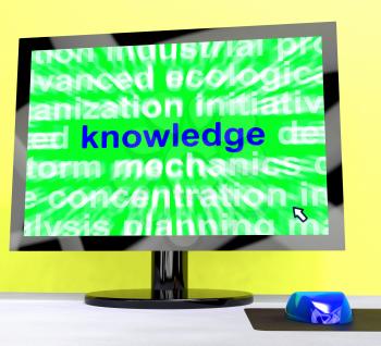 Knowledge Word On Computer Shows Wisdom And Learning
