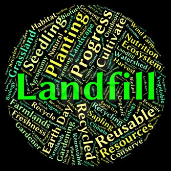 Landfill Word Representing Refuse Heap And Dispose