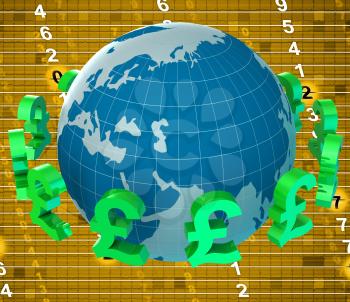 Forex Pounds Indicating Worldwide Trading And Market