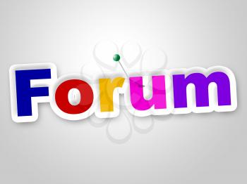 Forum Sign Representing Social Media And Communication