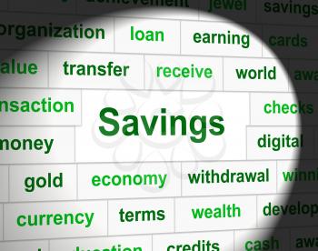 Saved Savings Indicating Investment Growth And Finances