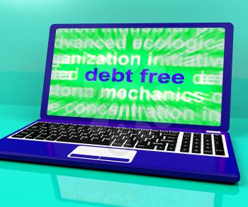 Debt Free Laptop Meaning Financial Freedom And No Liability