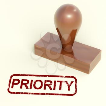 Priority Rubber Stamp Showing Urgent Rush Delivery