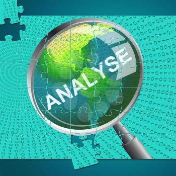 Analyse Magnifier Representing Data Analysis And Search
