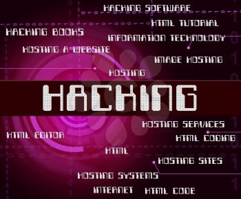 Hacking Word Showing Hackers Hacker And Hacked